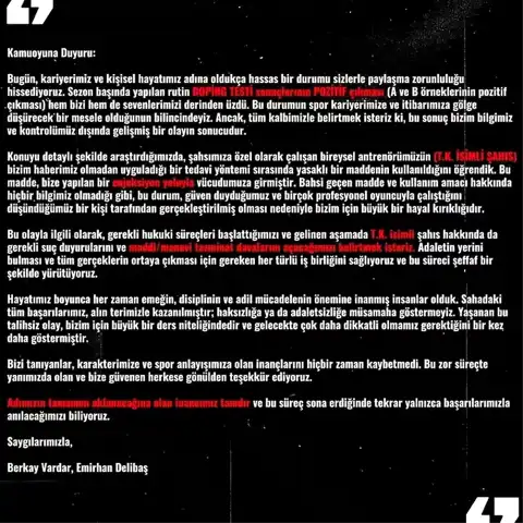 Doping: Delibaş ve Vardar'a 4 Yıl Men Cezası